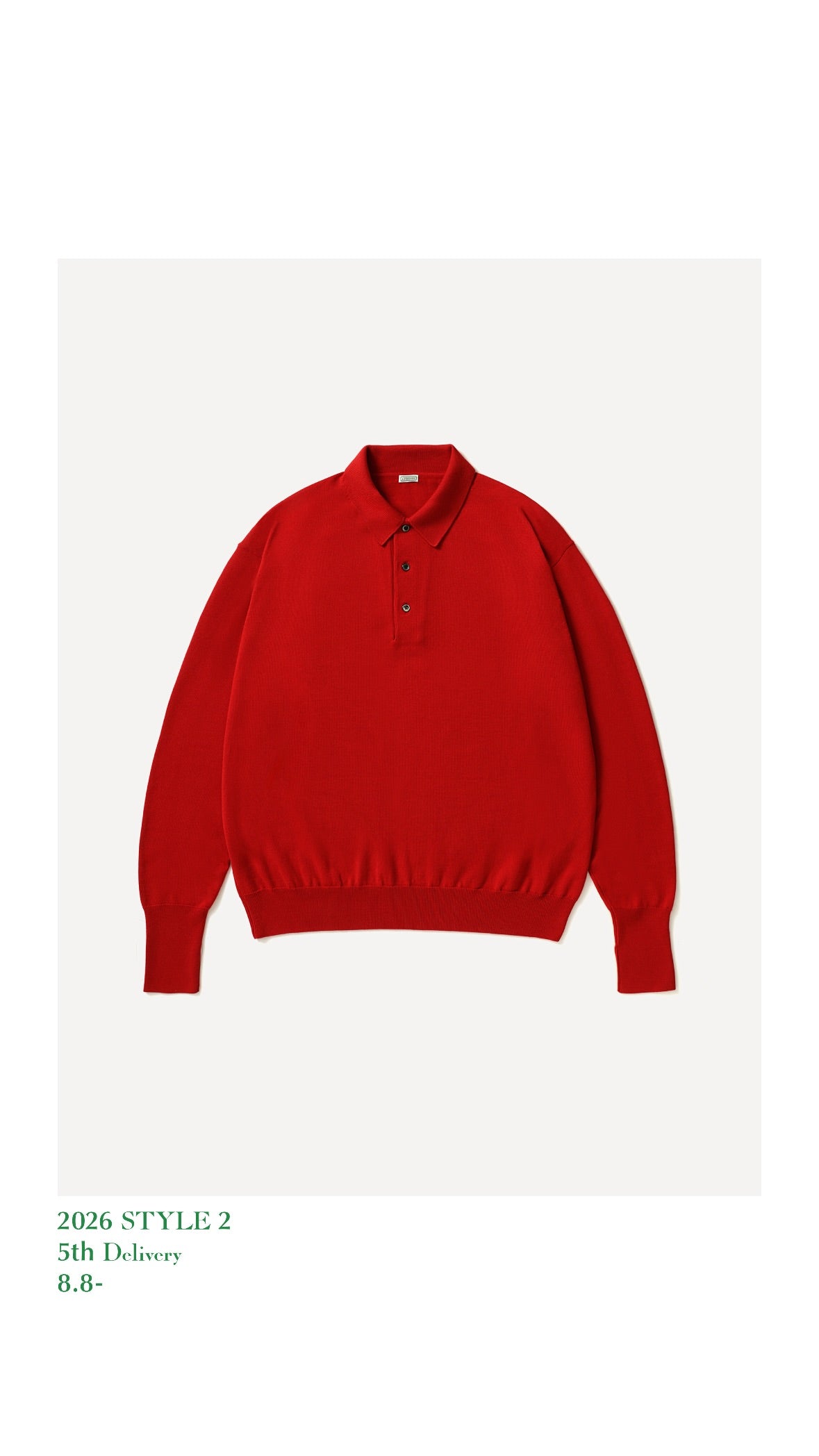 A.PRESSE 26AW Wool Knit L/S Polo Shirt